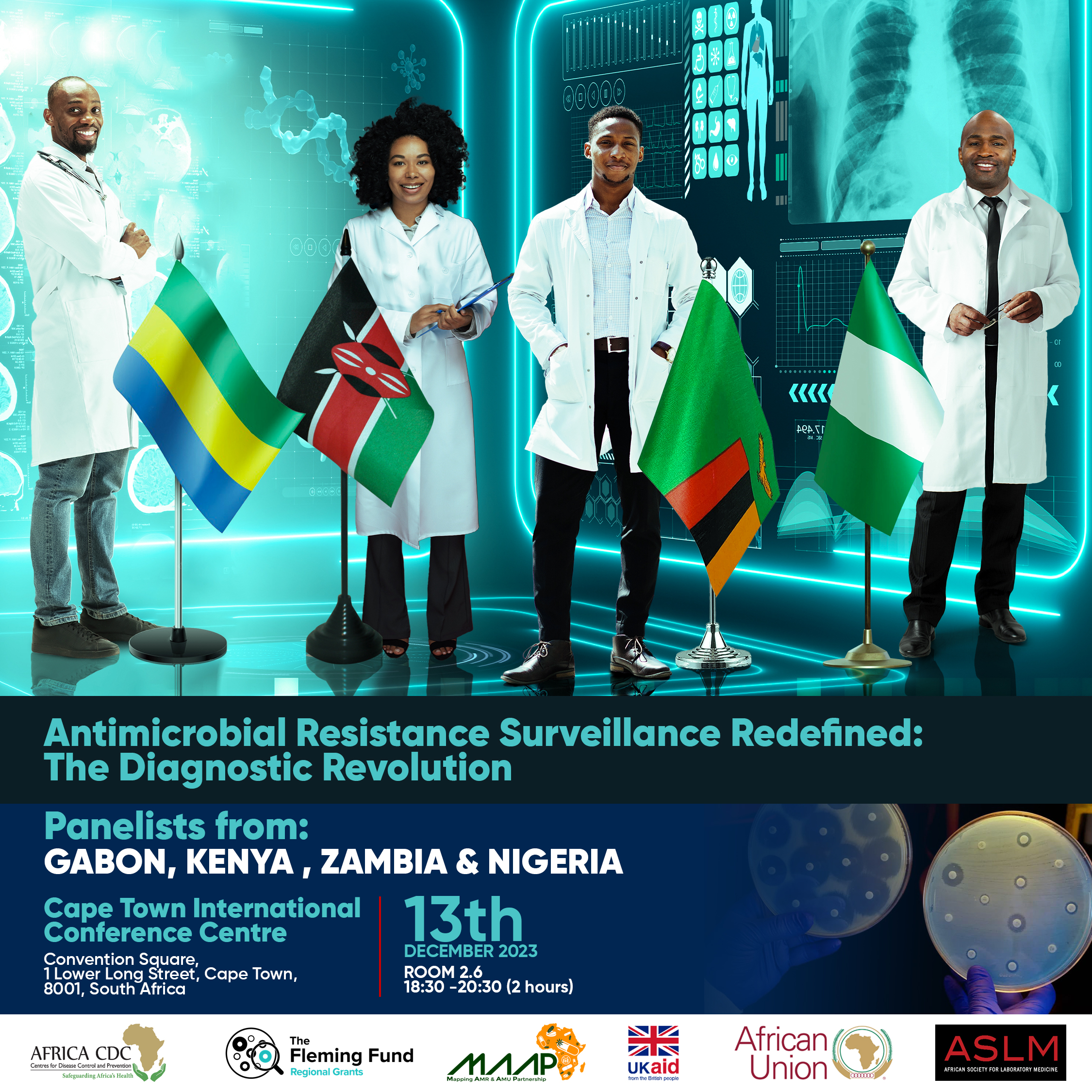 As part of the ASLM conference 2023, the Fleming Fund supported session: 'Antimicrobial Resistance Surveillance Redefined; The Diagnostic Revolution', partnering with Africa CDC.
