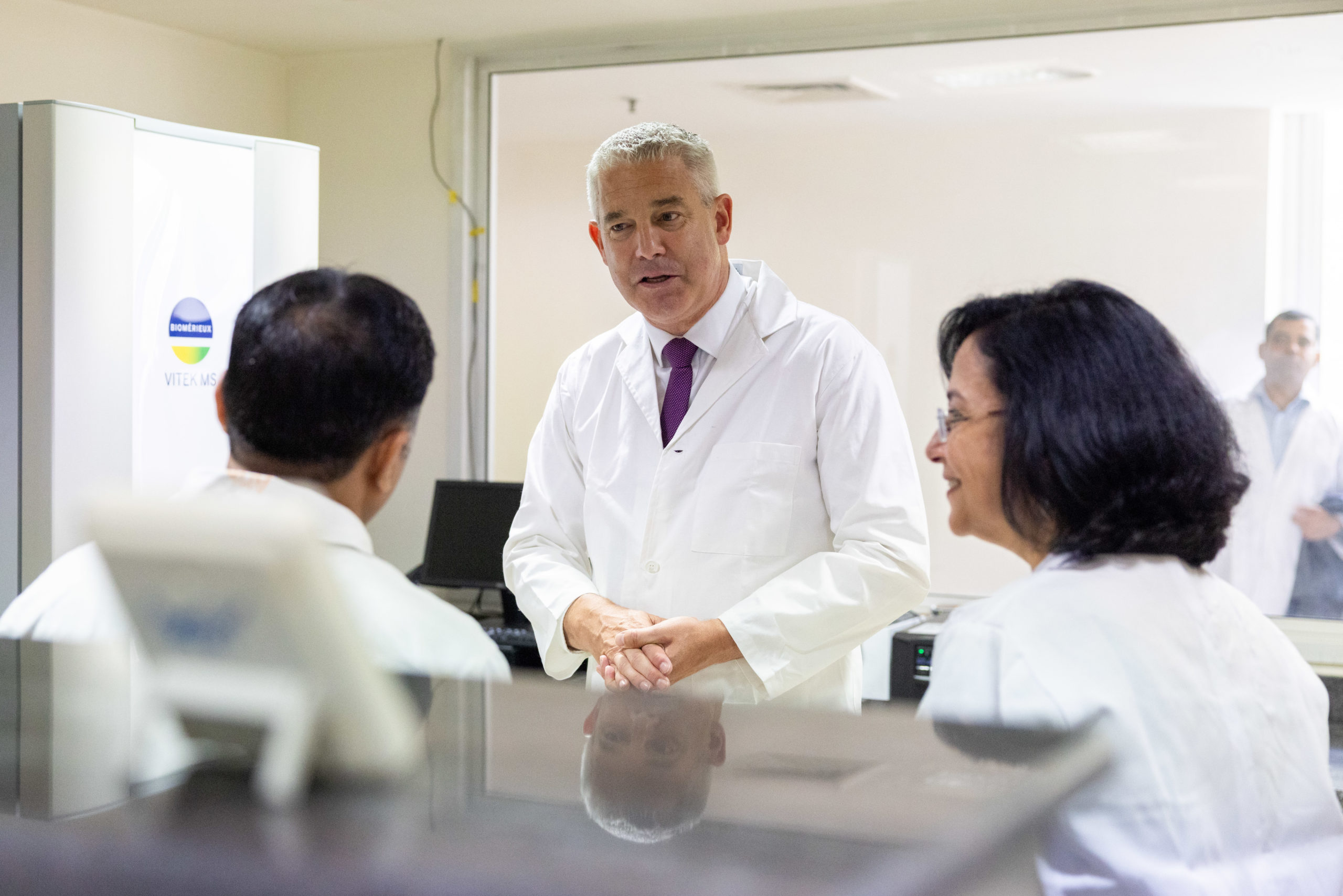 UK Health Secretary Steve Barclay visits India's National Centre for Disease Control in New Delhi - supported by the Fleming Fund and country grantee WHO India. Picture by Lauren Hurley / DHSC.