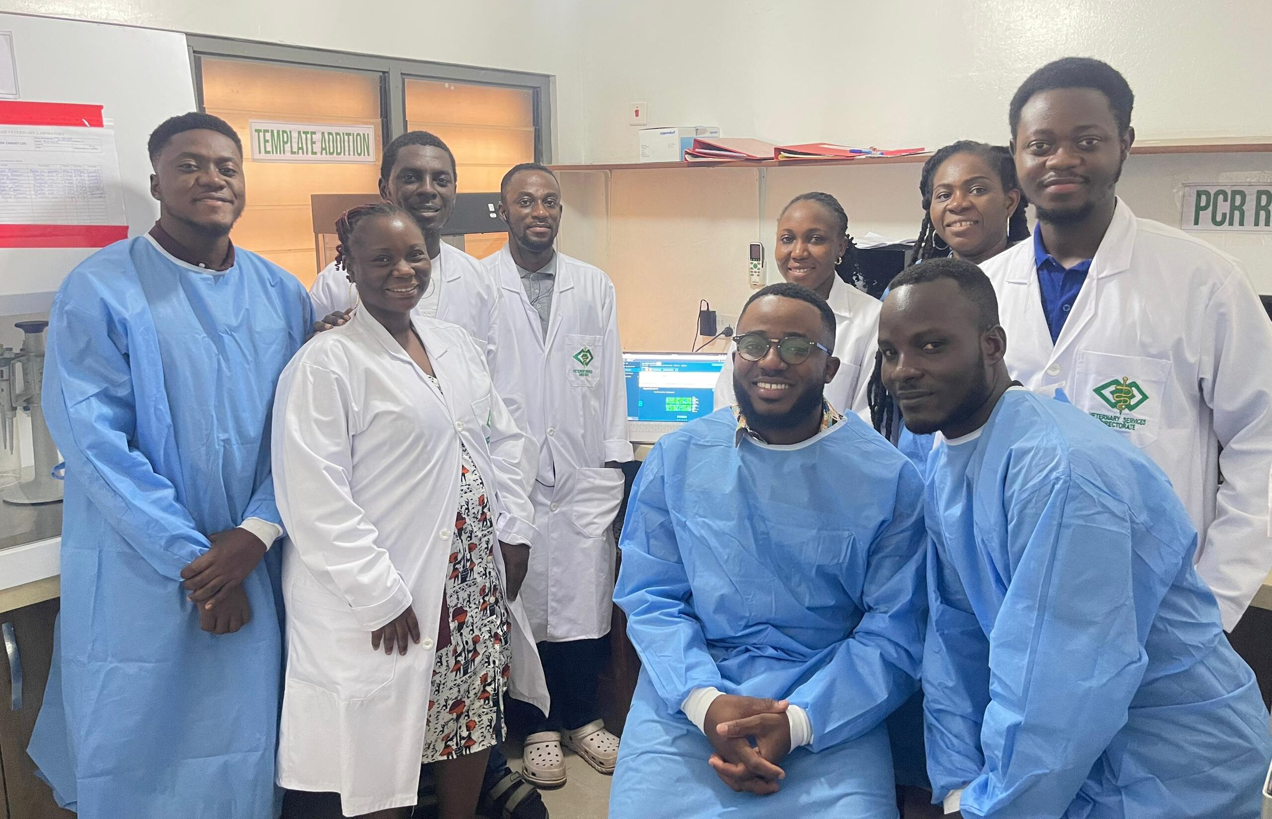 Beverly at ONT Training at Kumasi Veterinary Laboratory in Ghana.